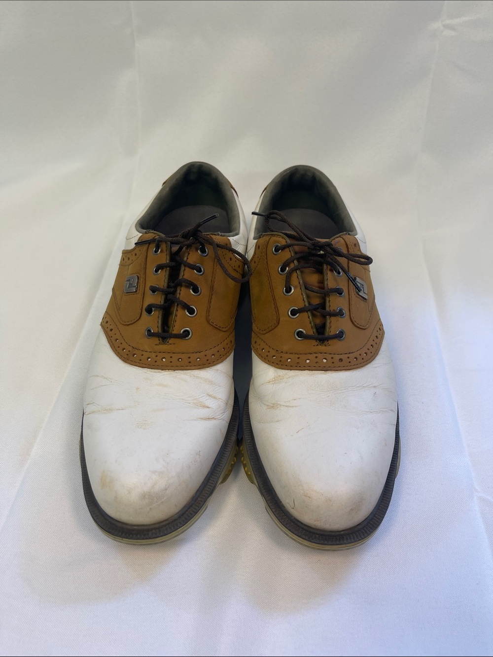 FootJoy White and Brown Leather Golf Oxfords Shoes Men’s 9